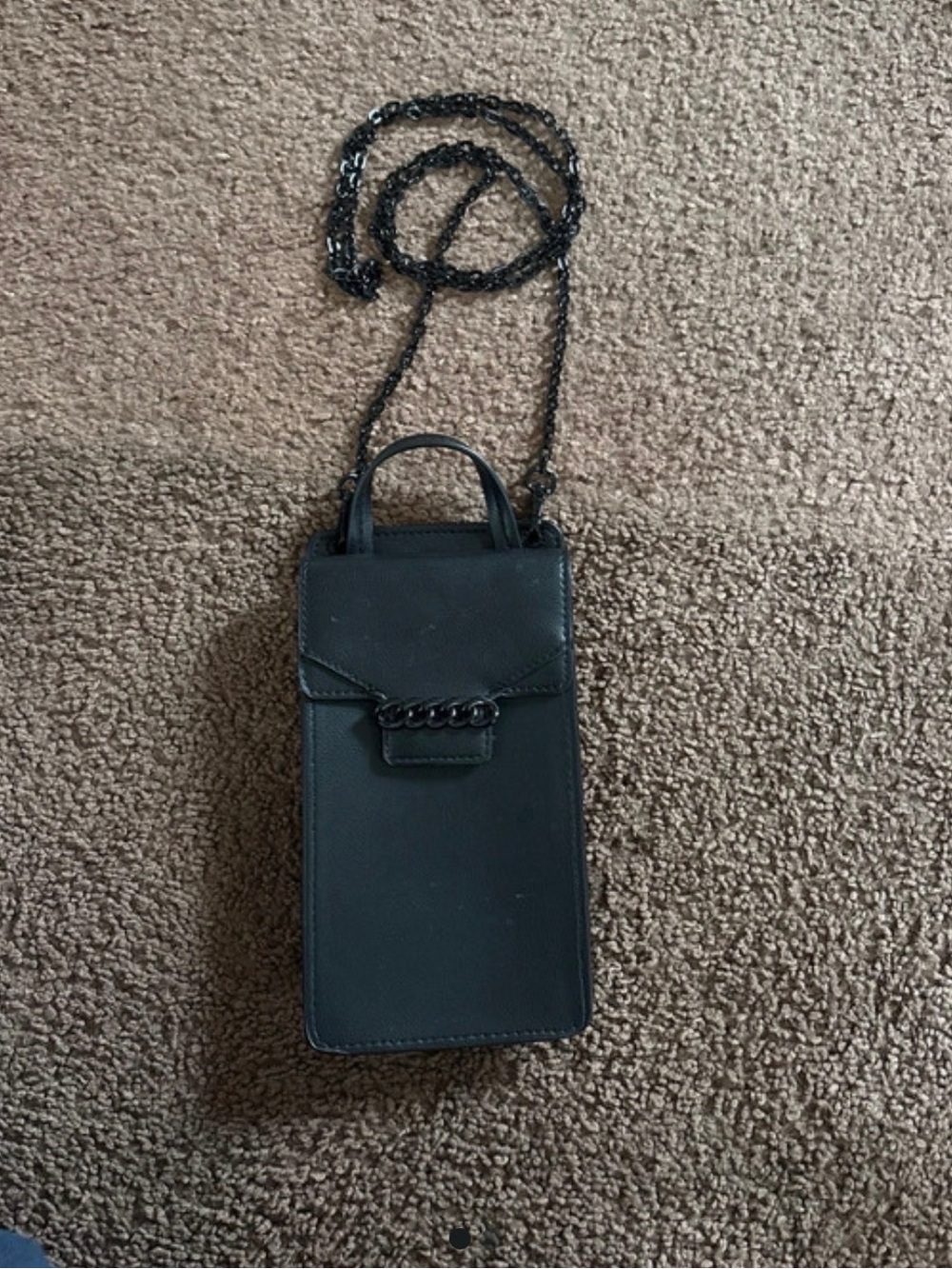 Black Crossbody Phone Bag with Chain Strap